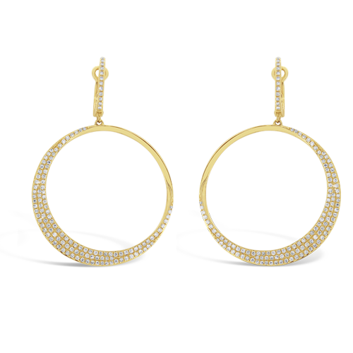 Gold & Diamond Circle Earrings
