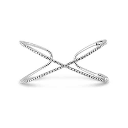 Diamond Criss Cross Bangle Bracelet