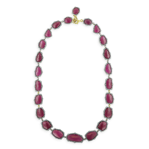 Ruby Slices & Diamond Necklace