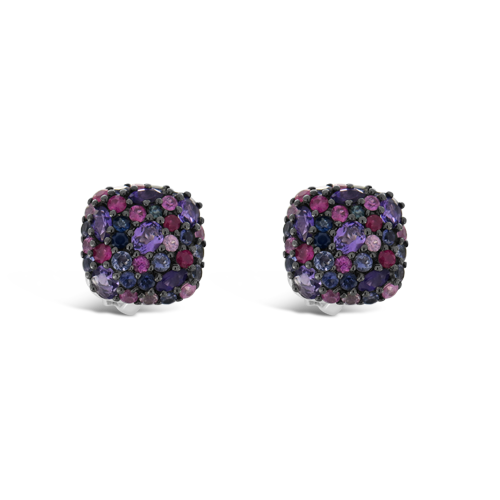 Amethyst, Iolite and Sapphire Earrings