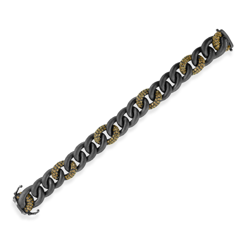 Brown Zircon Intermittent Curb Link Bracelet
