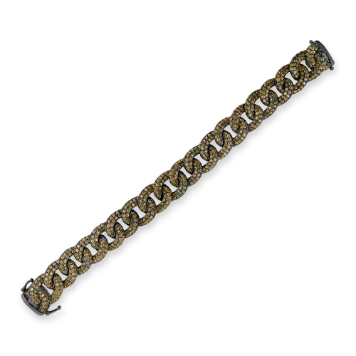 Brown Zircon Curb Link Bracelet