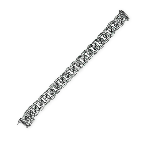 White Sapphire Curb Link Bracelet
