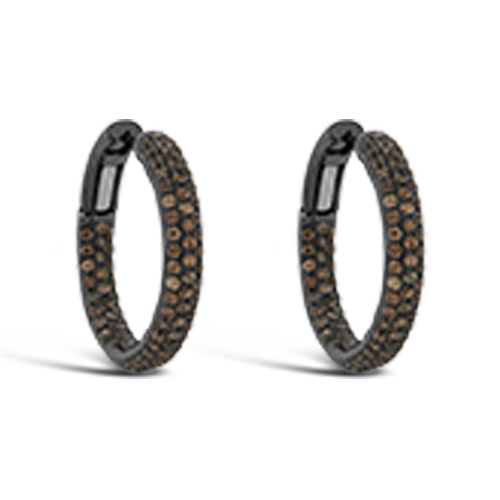 Brown Zircon Hoop Earrings