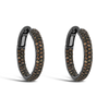 Brown Zircon Hoop Earrings