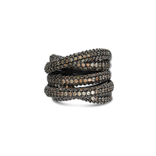 Brown Zircon Criss Cross Ring