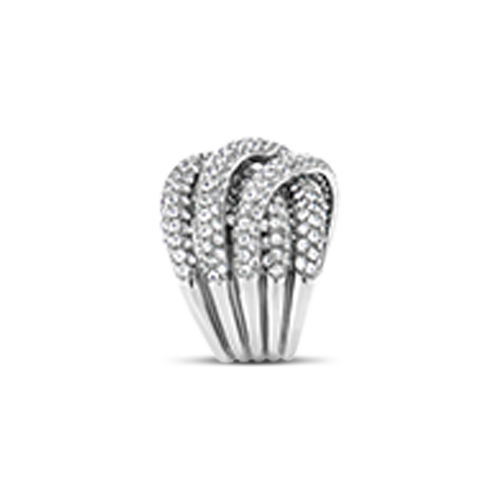 White Sapphire Criss Cross Ring