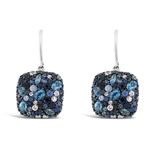 Blue Topaz & Blue Sapphire Earrings