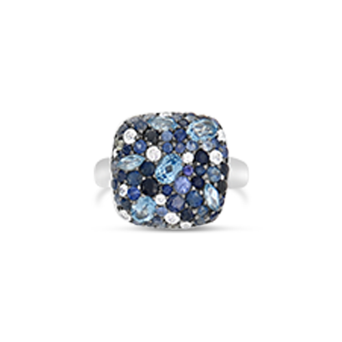Blue Topaz & Sapphire Ring