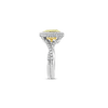 Cushion cut Yellow Diamond Engagement Ring