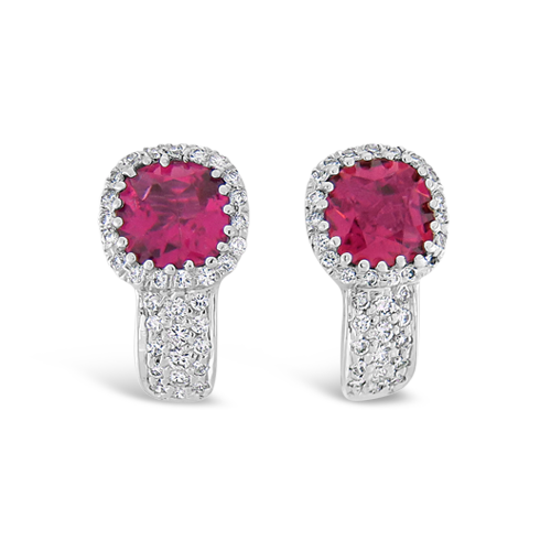 Rubellite & Diamond Earrings