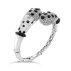 Black & White Diamond Bypass Cuff Bracelet