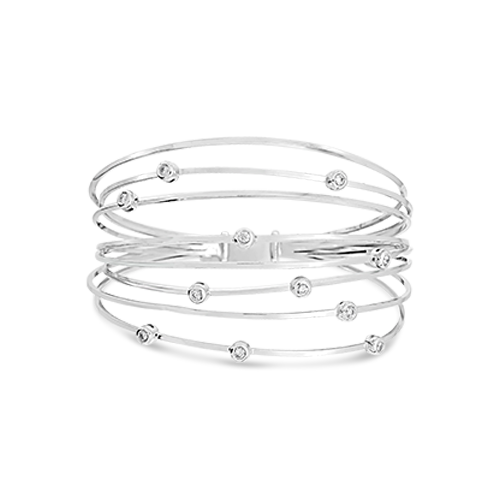 Diamond Multi-row Bangle Bracelet