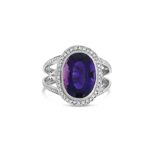 Amethyst & Diamond Ring
