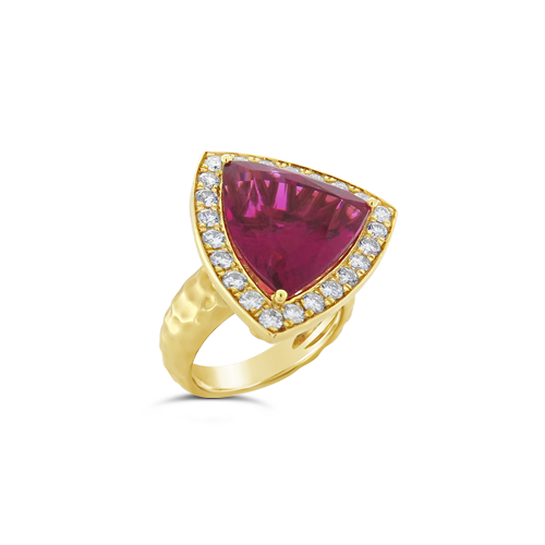 Rubellite & Diamond Ring