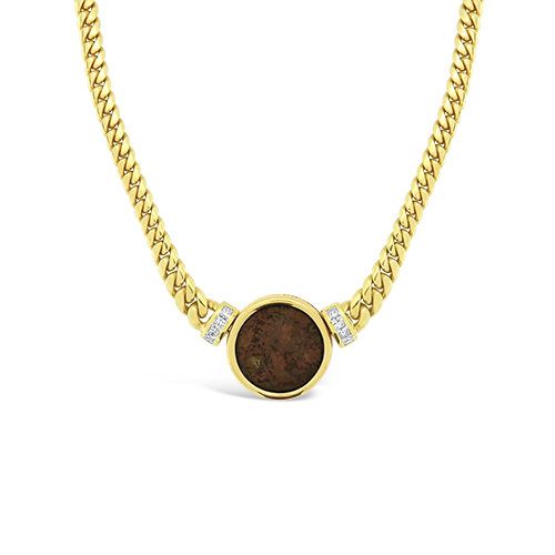 Gold & Diamond Coin Necklace