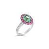 Green Tourmaline & Pink Sapphire Ring