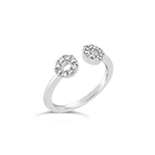 Open Diamond Ring with Circle Motifs