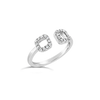 Open Diamond Ring with Square Motifs