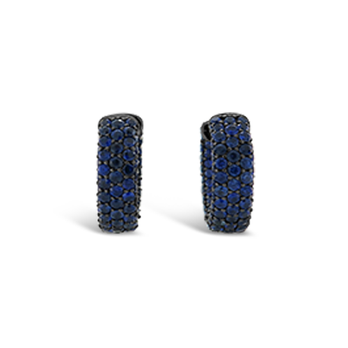 Blue Sapphire Hoop Earrings