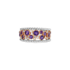 Amethyst & Diamond Band Ring