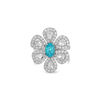 Paraiba & Diamond Flower Ring