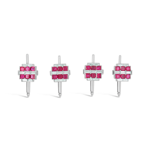 Ruby & Diamond Shirt Studs