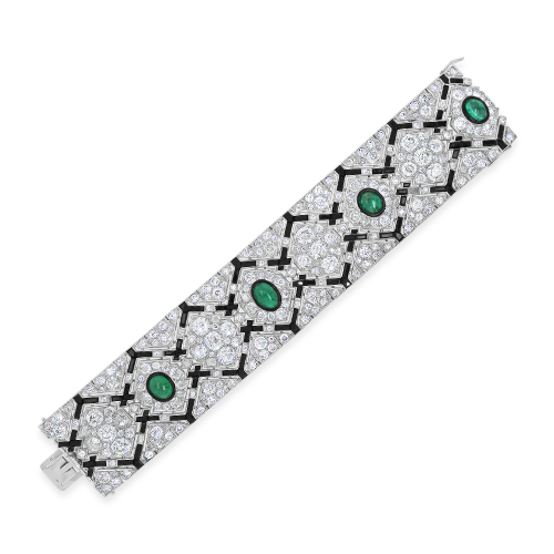Emerald & Diamond French Estate Bracelet