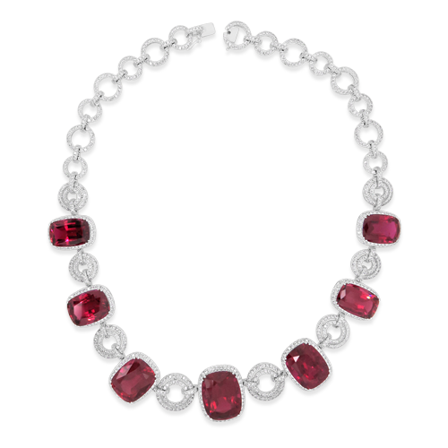 Rubellite & Diamond Necklace