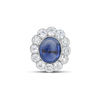 Cabochon Sapphire & Diamond Estate Ring