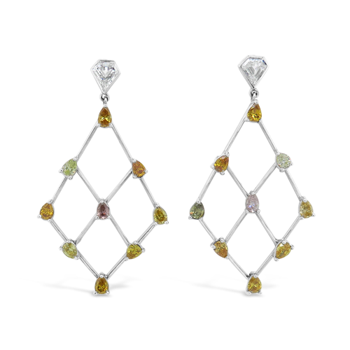 Colored Diamond Dangle Earrings