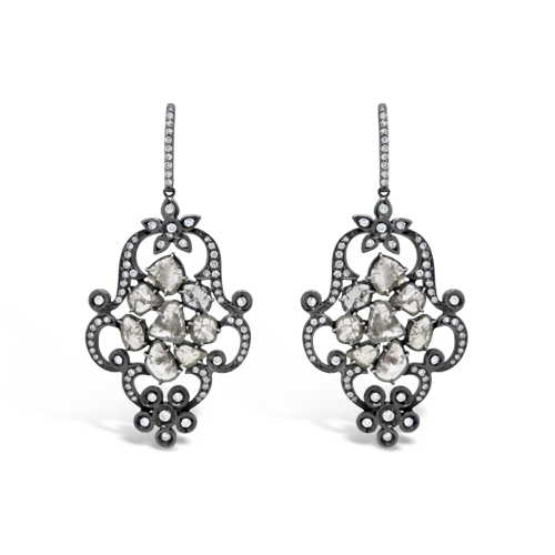 Diamond Slice Dangle Earrings