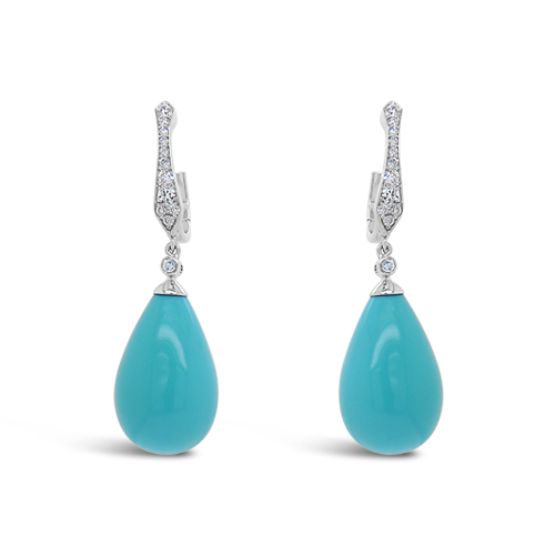 Turquoise & Diamond Earrings