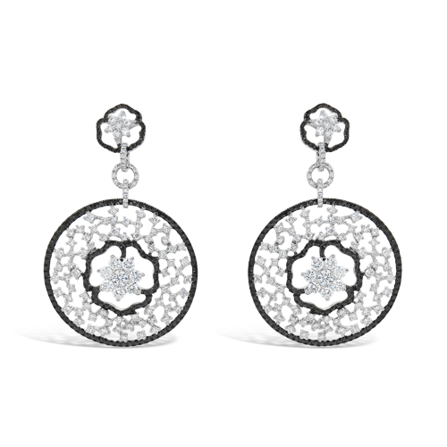 Black & White Diamond Dangle Earrings