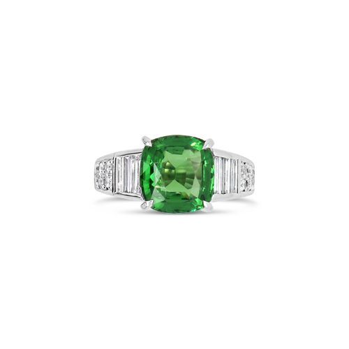 Tsavorite & Diamond Ring