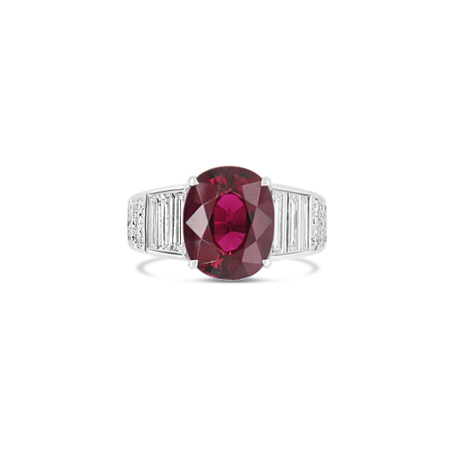 Rubellite & Diamond Ring