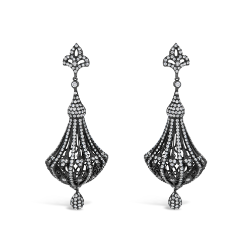 Diamond Dangle Genie Bottle Earrings