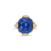 Ceylon Sapphire & Round Diamond Ring