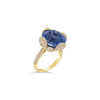 Ceylon Sapphire & Round Diamond Ring