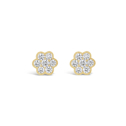 Diamond Flower Earrings