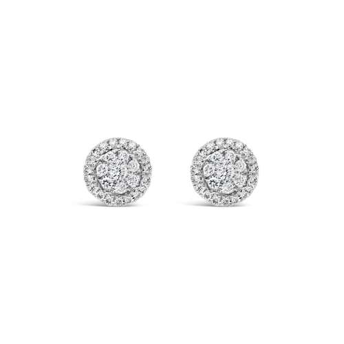 Multi-Diamond Round Earrings