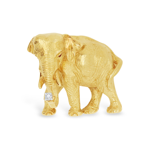 Gold Elephant Estate Pin