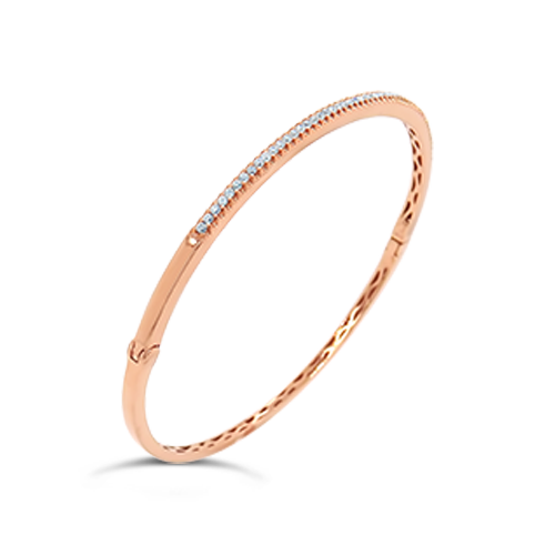 Rose Gold & Diamond Bangle Bracelet