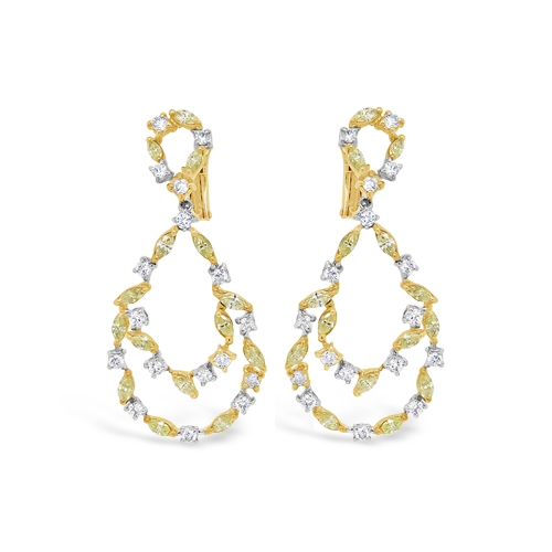 Yellow & White Diamond Dangle