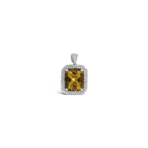 Yellow Beryl & Diamond Pendant