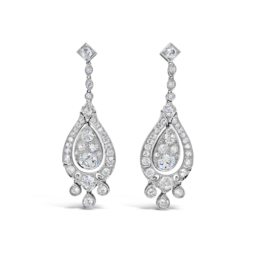 Diamond Chandelier Estate Earrings