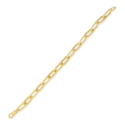 Yellow Gold Oval Link Bracelet
