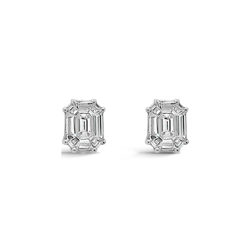 Invisible Set Diamond Earrings