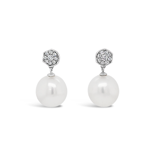 South Sea Pearl & Diamond Earrings