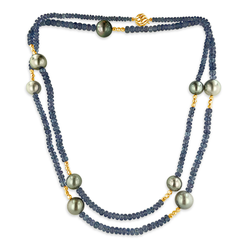 Tahitian Pearl & Tanzanite Necklace